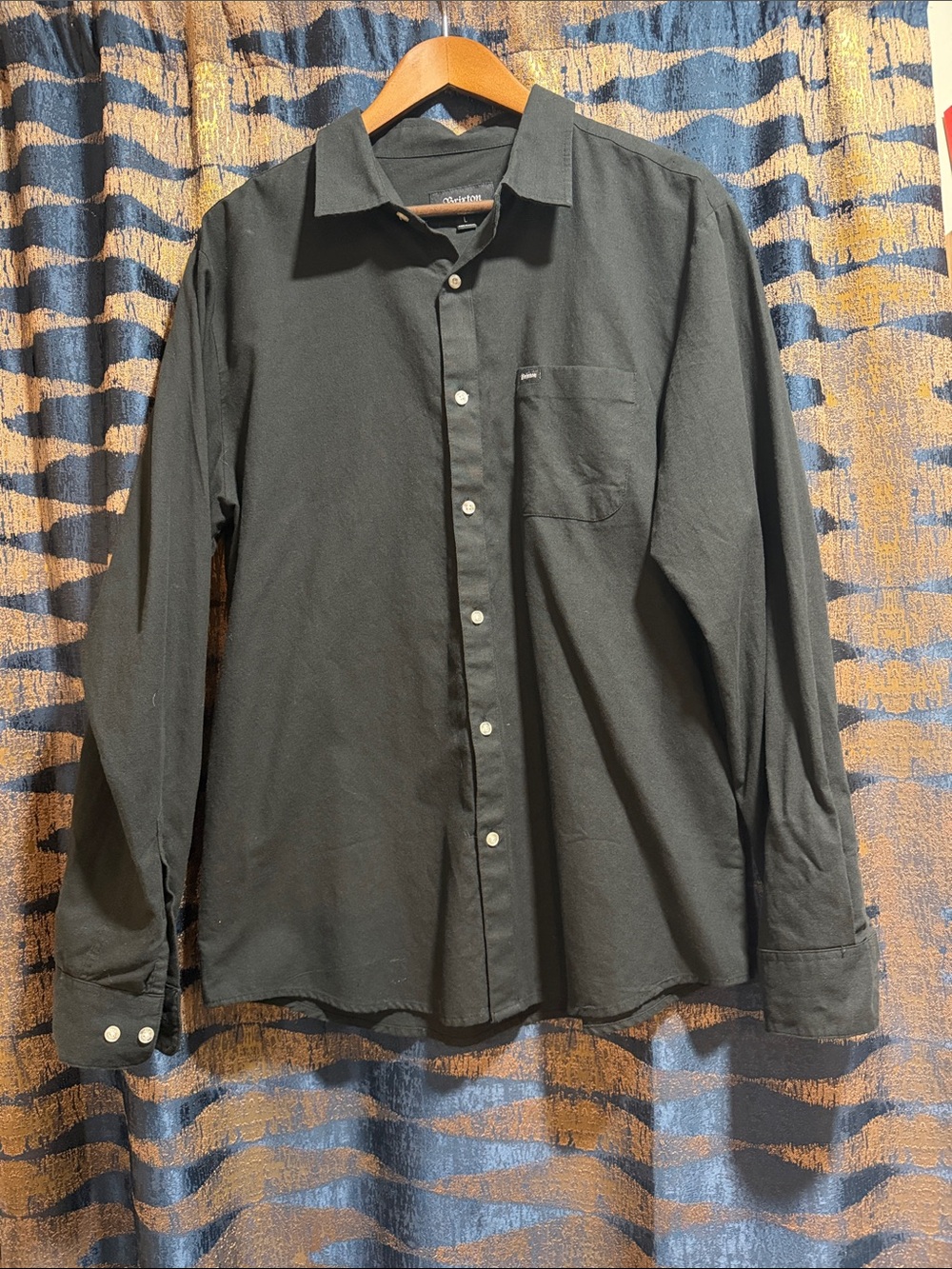 Brixton Black Long-Sleeve Button-Down Shirt